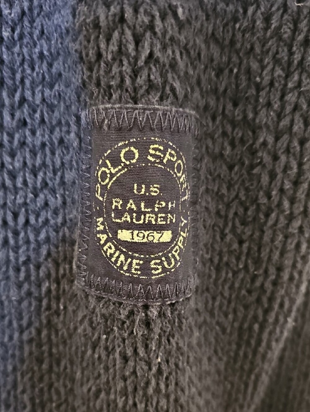 Vintage Ralph Lauren Navy Lace-Up Sailor Collar Sweater - Picture 3 of 13
